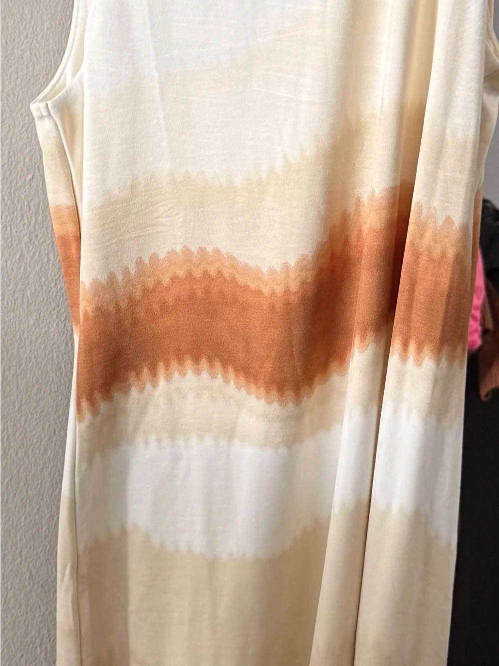 Tie-Dye Cotton-Blend Throw in Cream and Rust - Unbranded